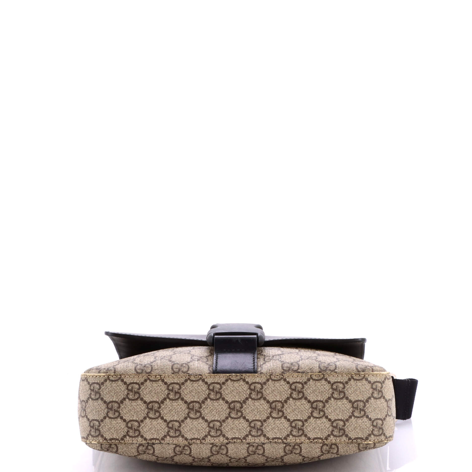 Buckle Flap Messenger Bag GG Coated Canvas with Leather Medium
