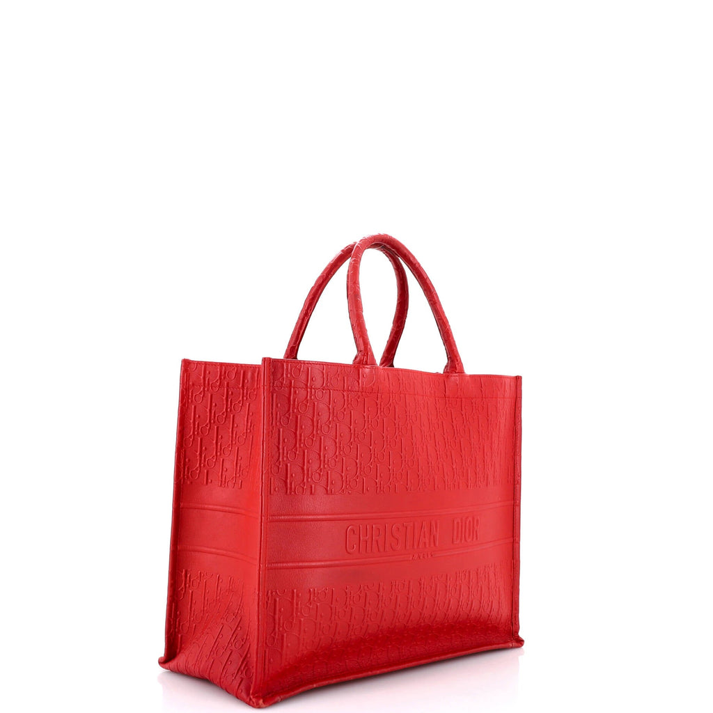 Book Tote Oblique Embossed Calfskin Large