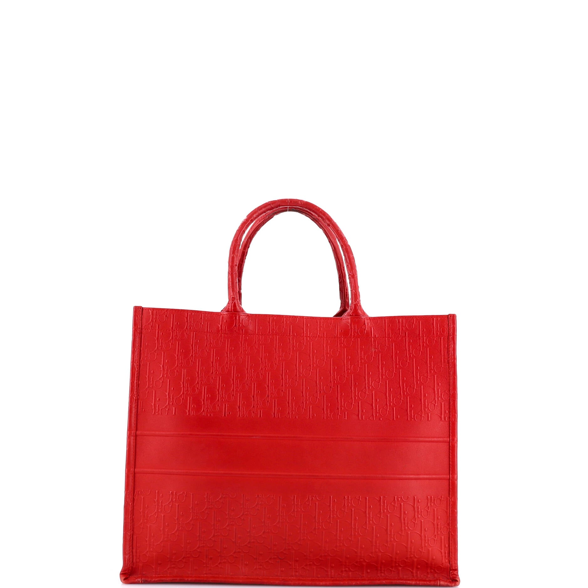 Book Tote Oblique Embossed Calfskin Large