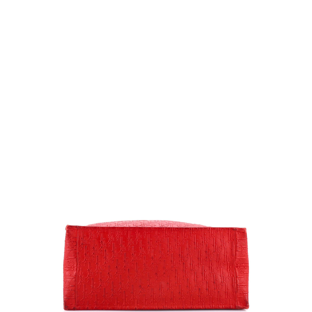 Book Tote Oblique Embossed Calfskin Large