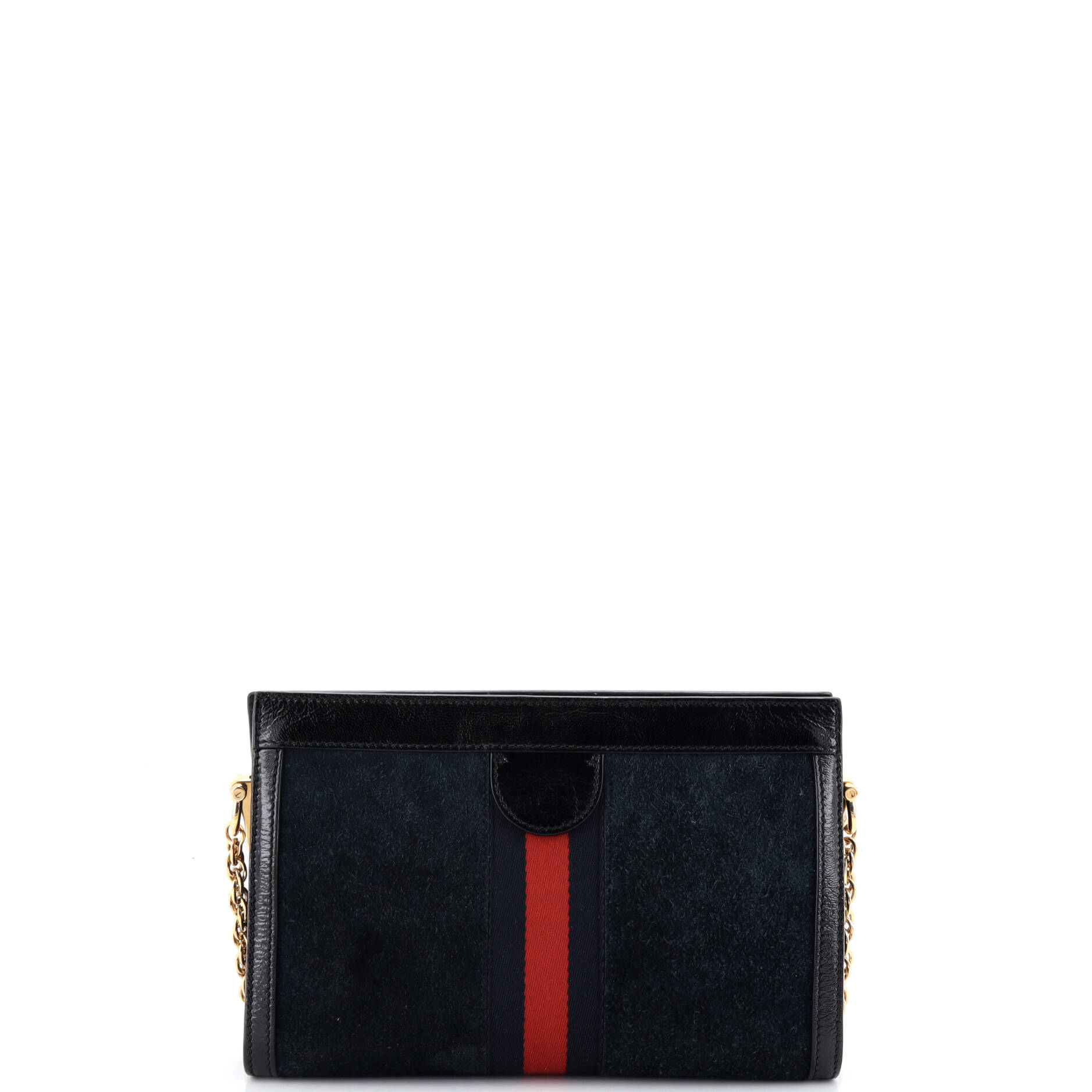 Ophidia Chain Shoulder Bag Embroidered Suede Small