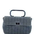 Chocolate Bar Mademoiselle Top Handle Bag Quilted Denim Medium