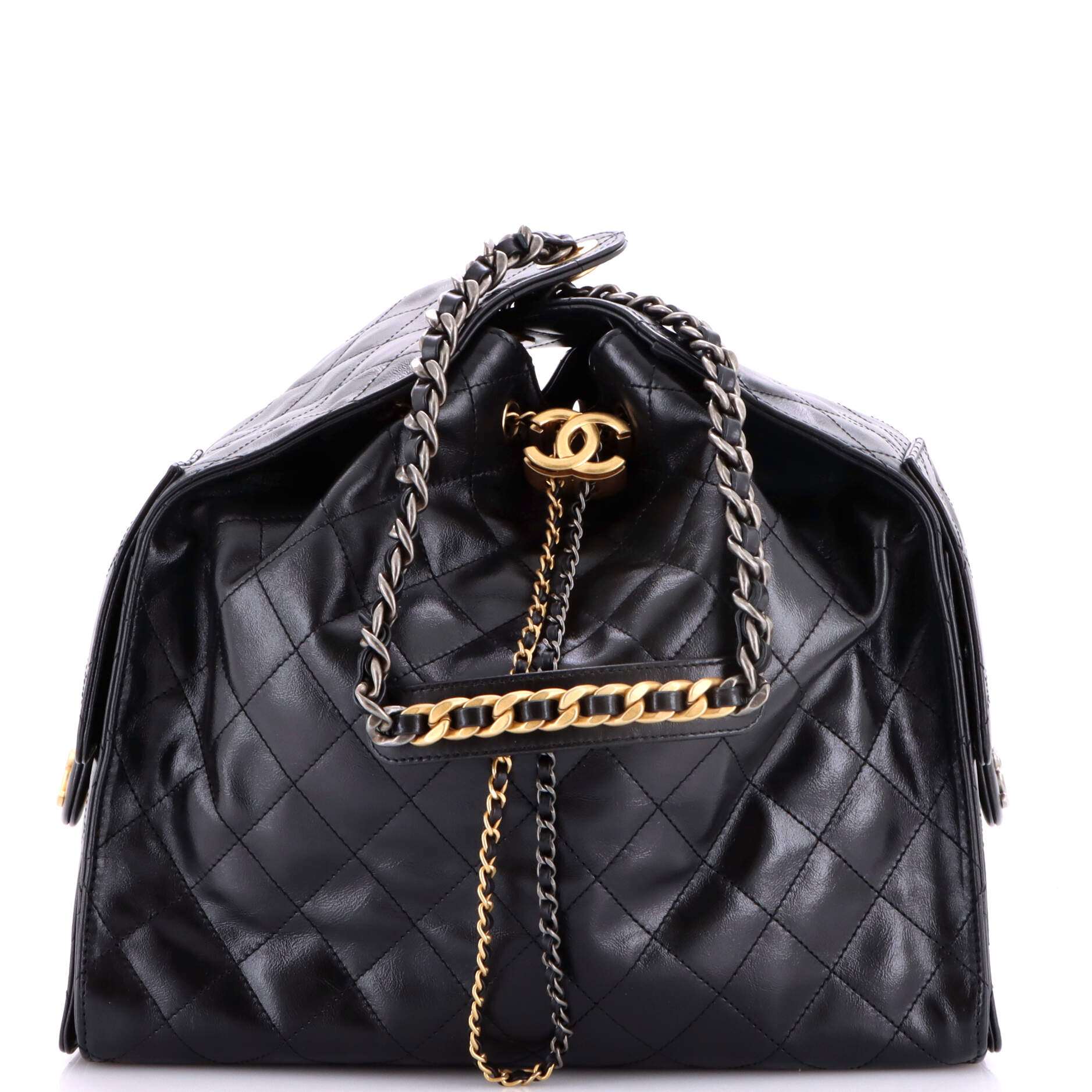 25 Hobo Bag Quilted Shiny Crumpled Calfskin Medium