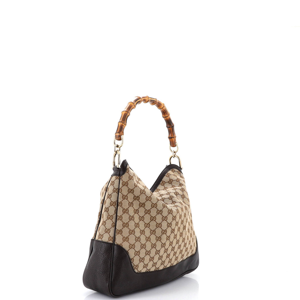 Diana Bamboo Shoulder Bag GG Canvas Medium