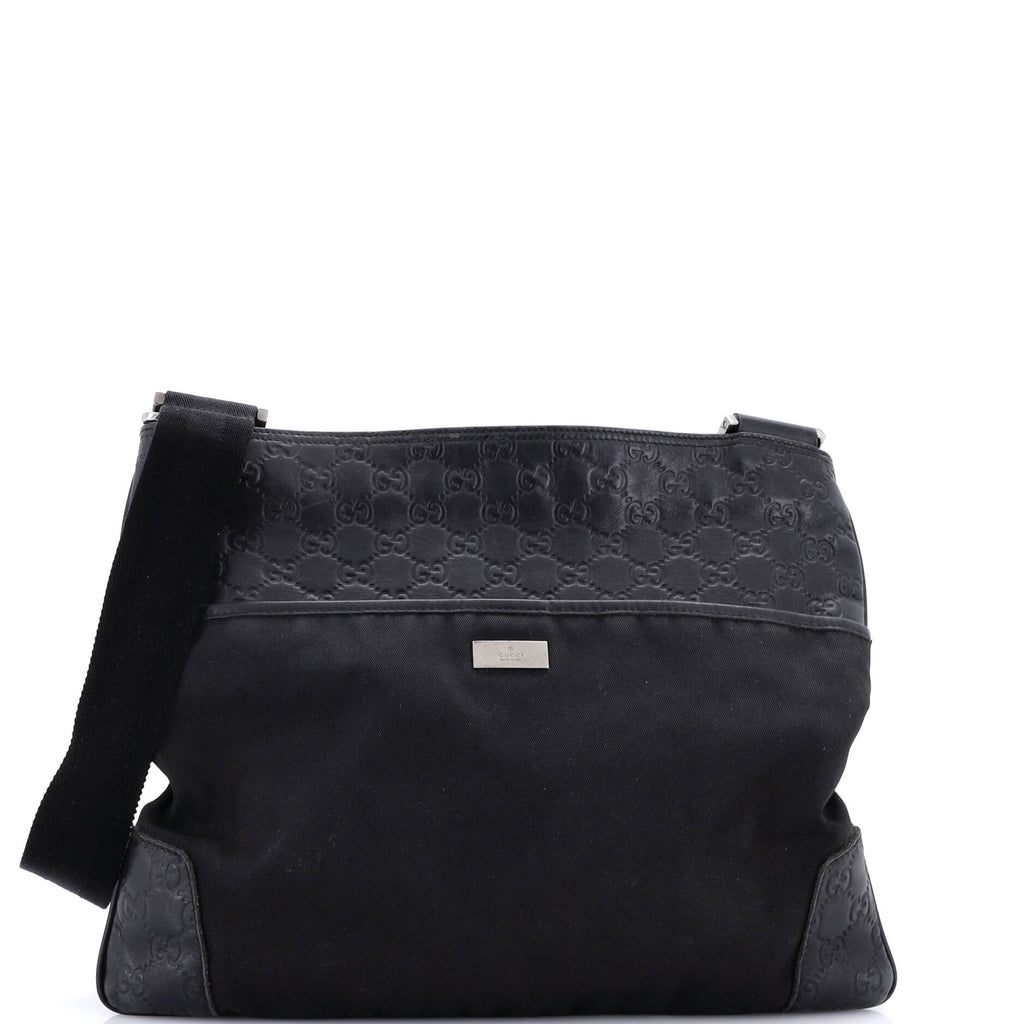 Zip Top Messenger Bag Guccissima Leather Large