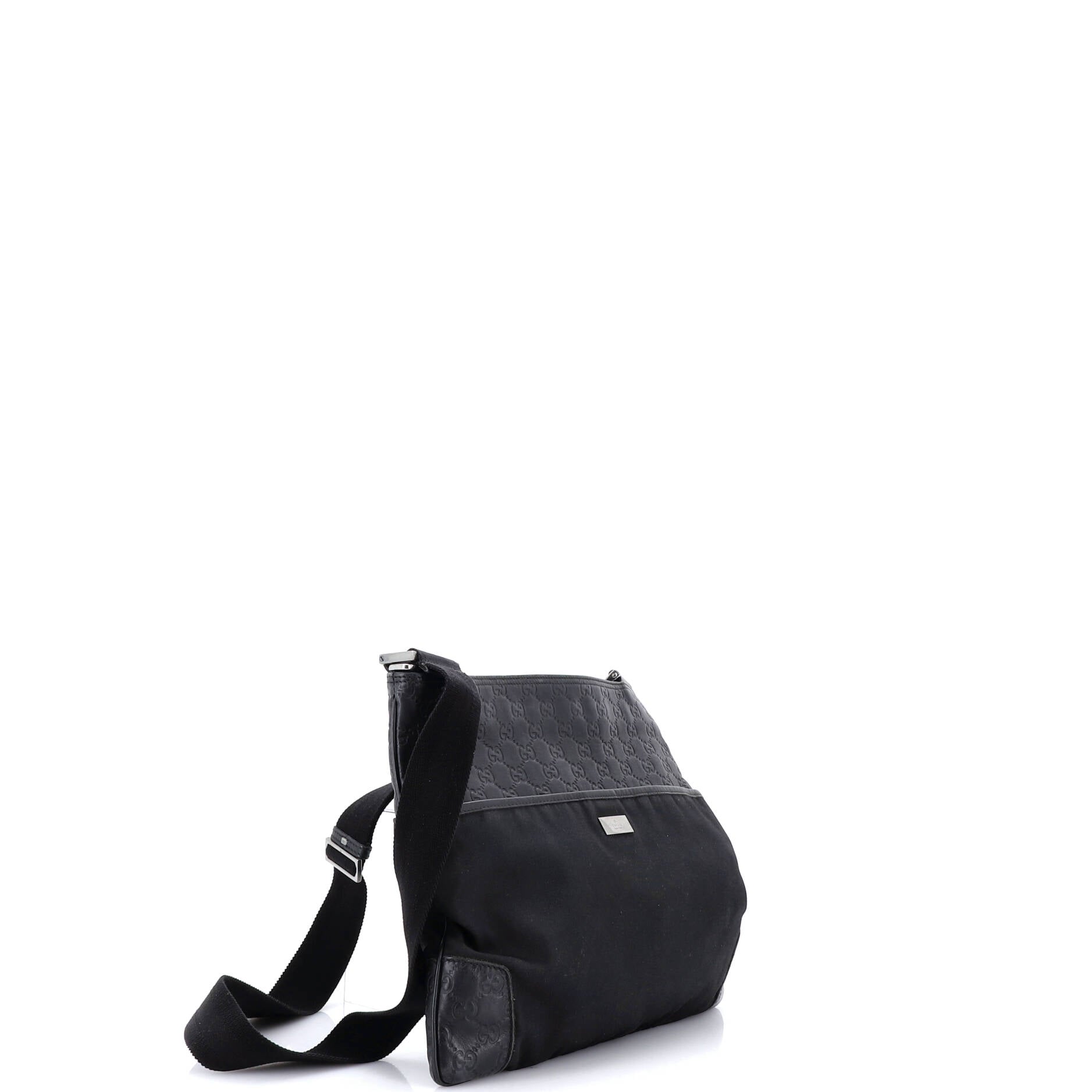 Zip Top Messenger Bag Guccissima Leather Large