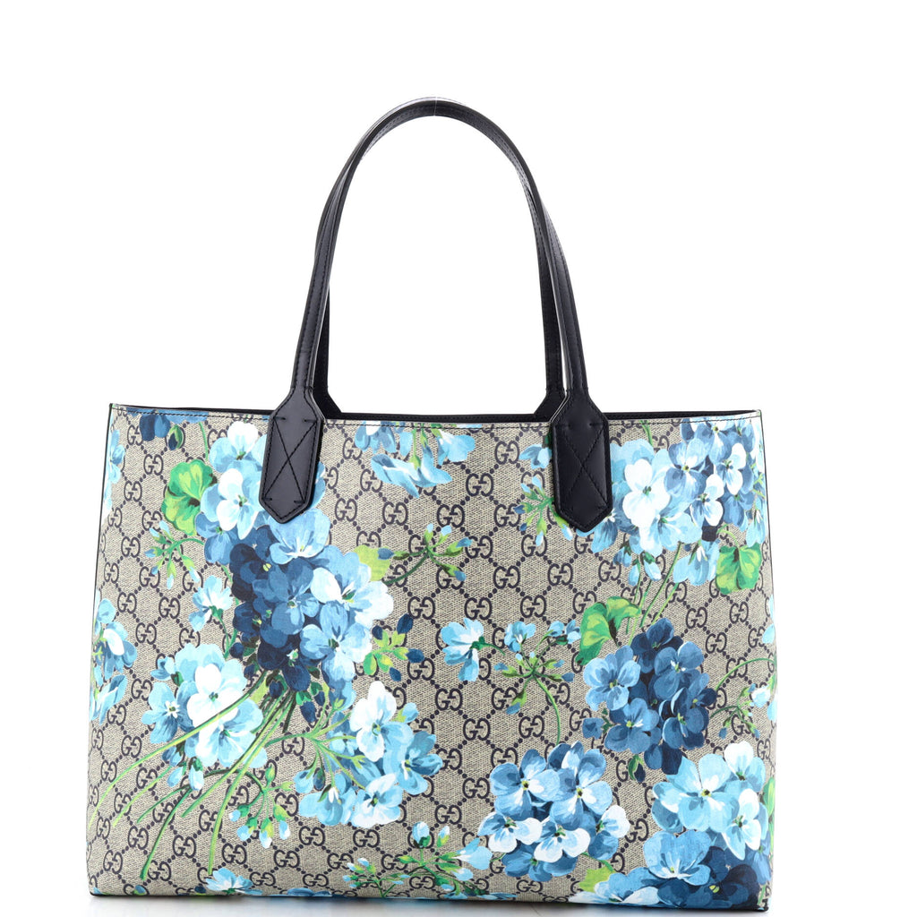 Reversible Tote Blooms GG Print Leather Medium