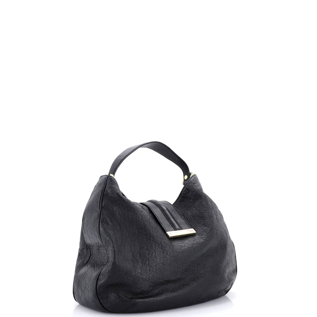 New Ladies Web Hobo Guccissima Leather Medium