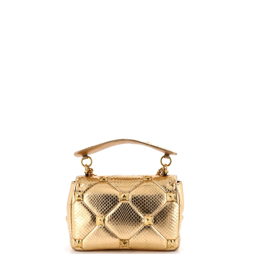 Roman Stud Flap Bag Quilted Leather Large