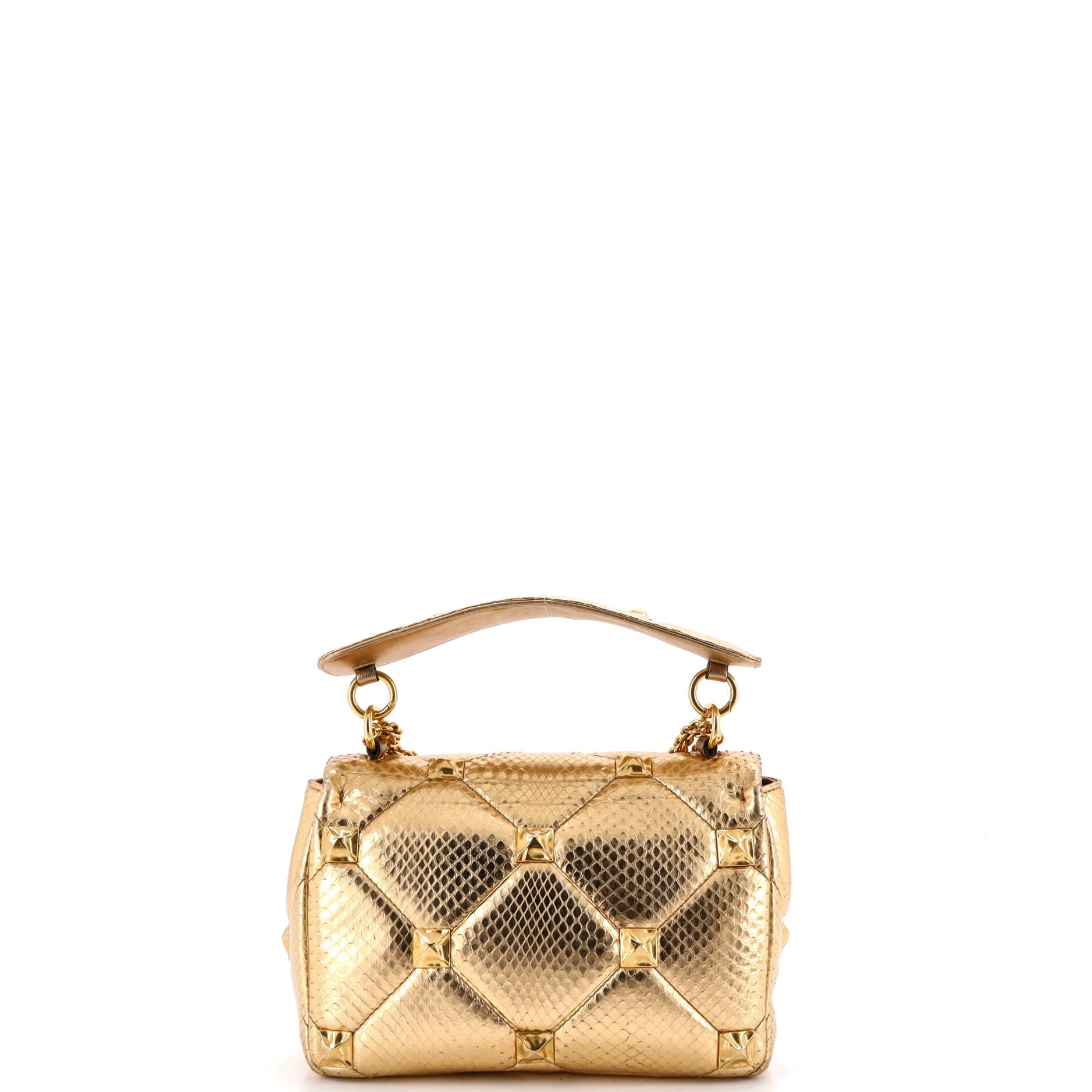 Roman Stud Flap Bag Quilted Leather Large