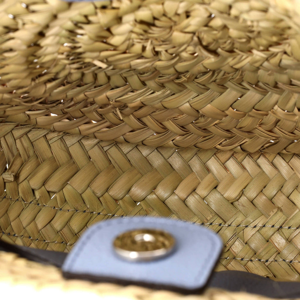Marcie Basket Crossbody Bag Raffia and Leather Small