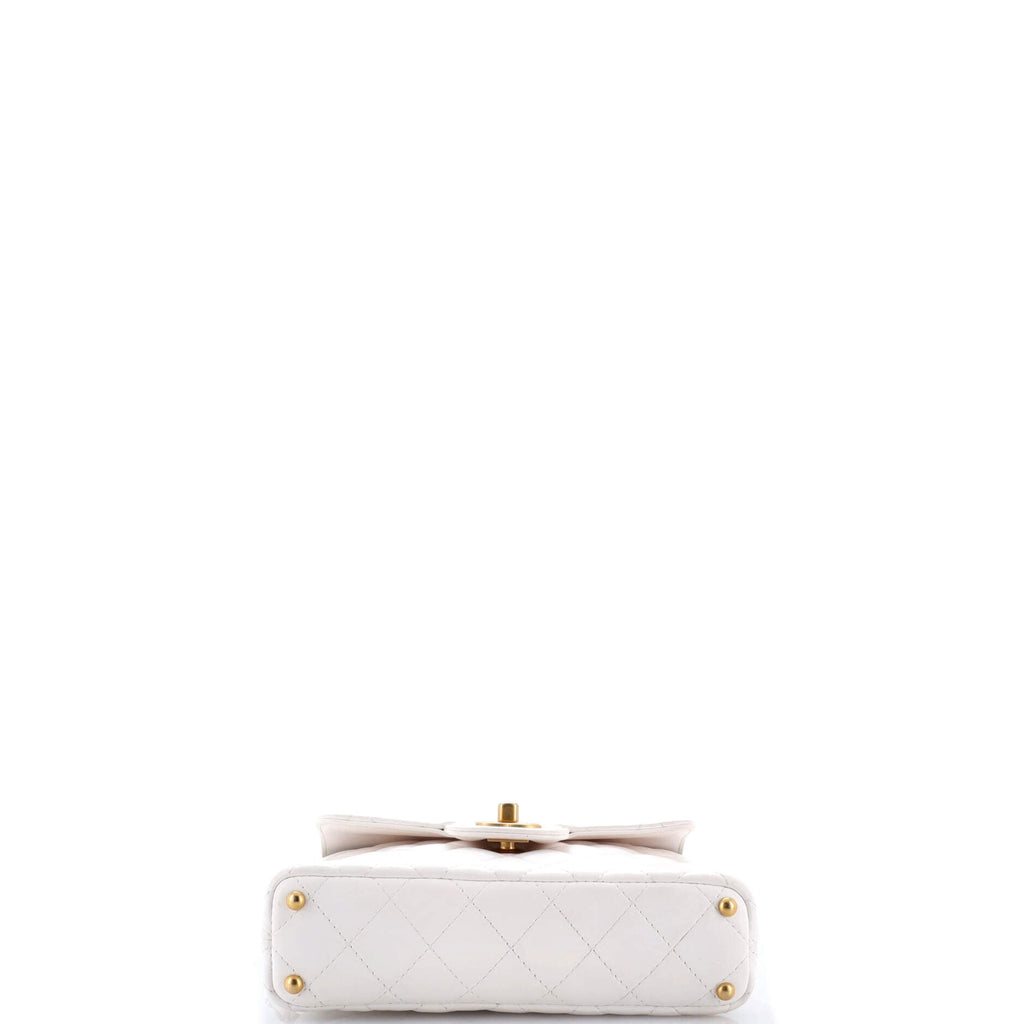 CC Top Handle Flap Bag Quilted Lambskin Small