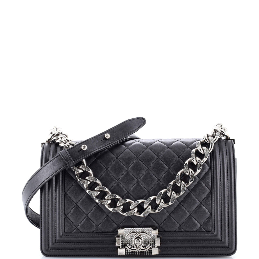Boy Flap Bag Quilted Lambskin with Gradient Crystal Detail Old Medium