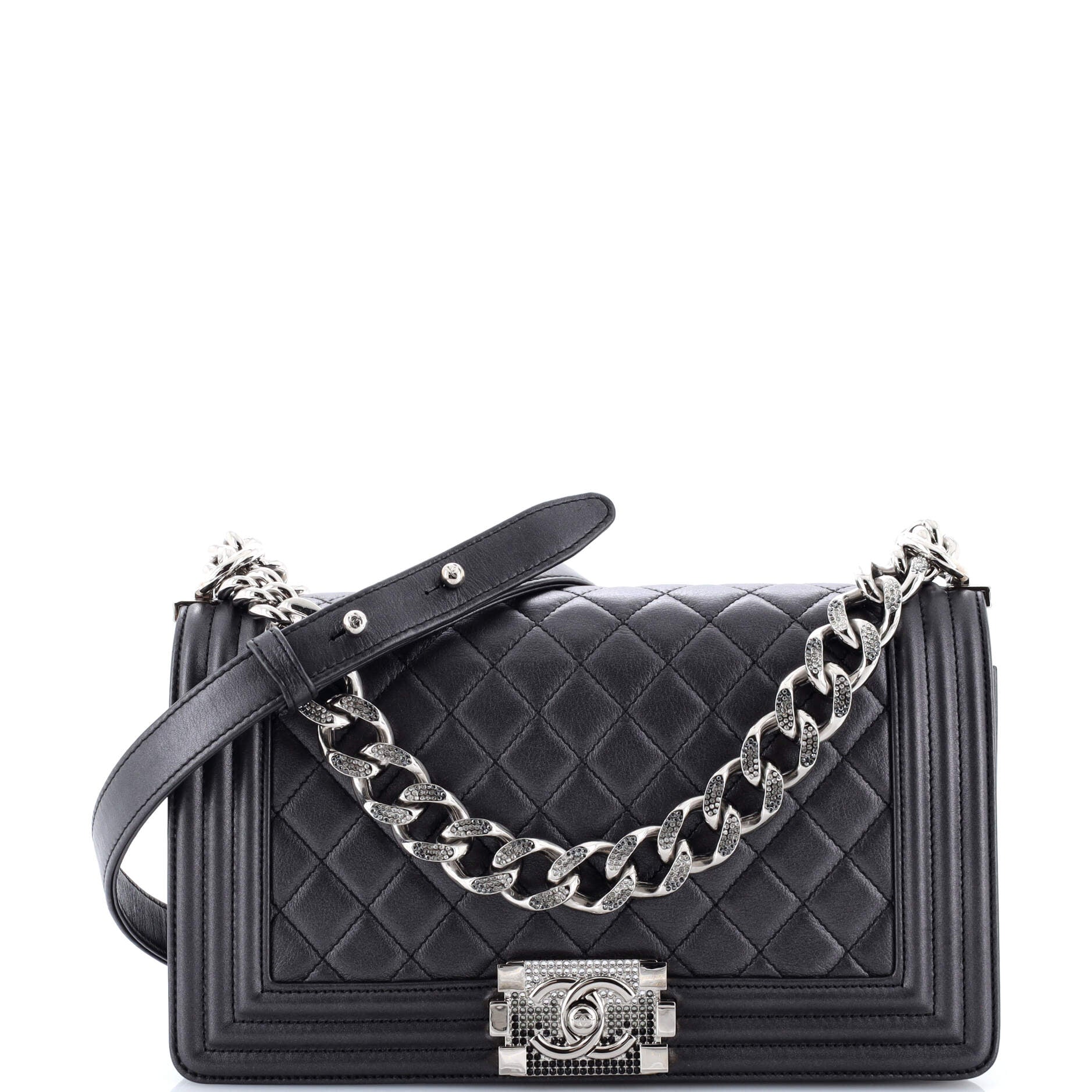 Boy Flap Bag Quilted Lambskin with Gradient Crystal Detail Old Medium