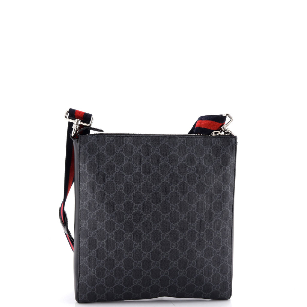 Web Strap Front Zip Messenger Bag GG Coated Canvas Medium