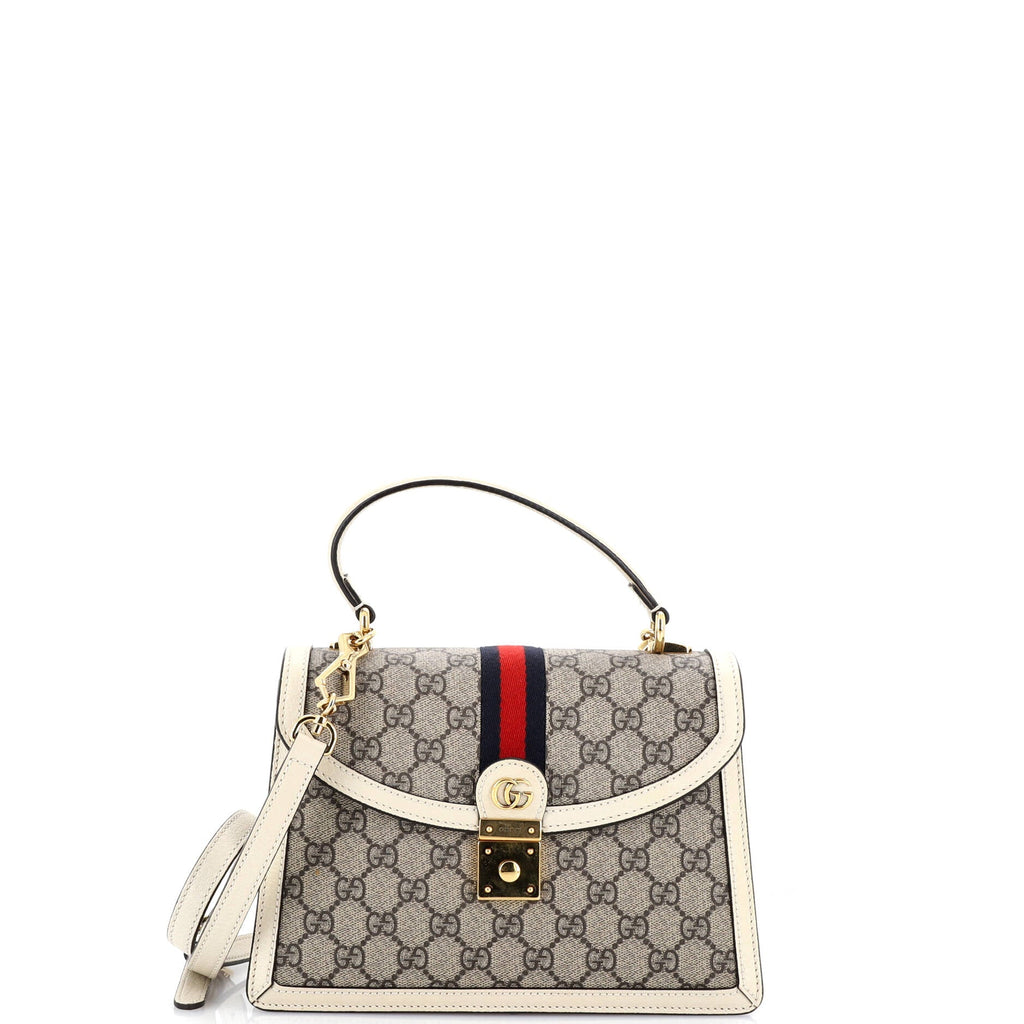Ophidia Flap Top Handle Bag GG Coated Canvas Small