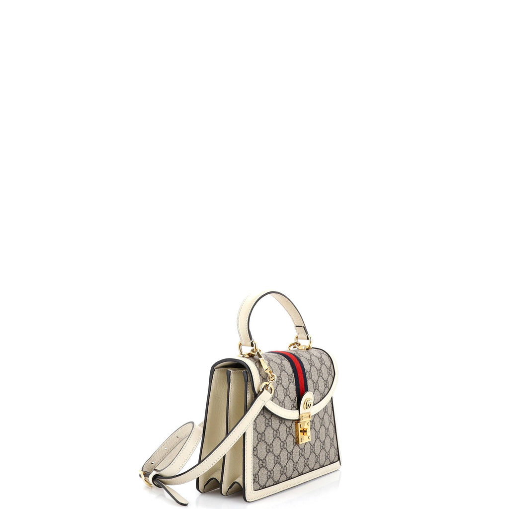 Ophidia Flap Top Handle Bag GG Coated Canvas Small