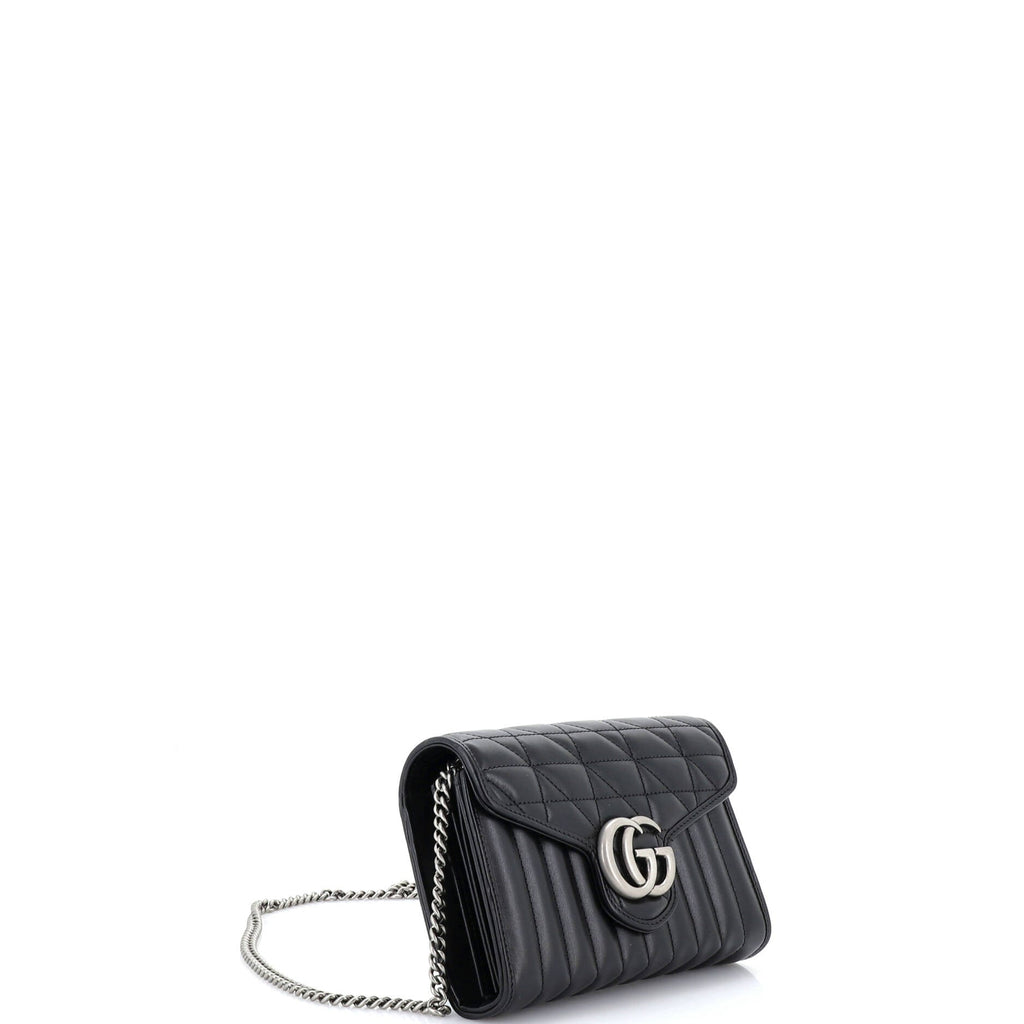 GG Marmont Chain Wallet Mixed Matelasse Leather Mini