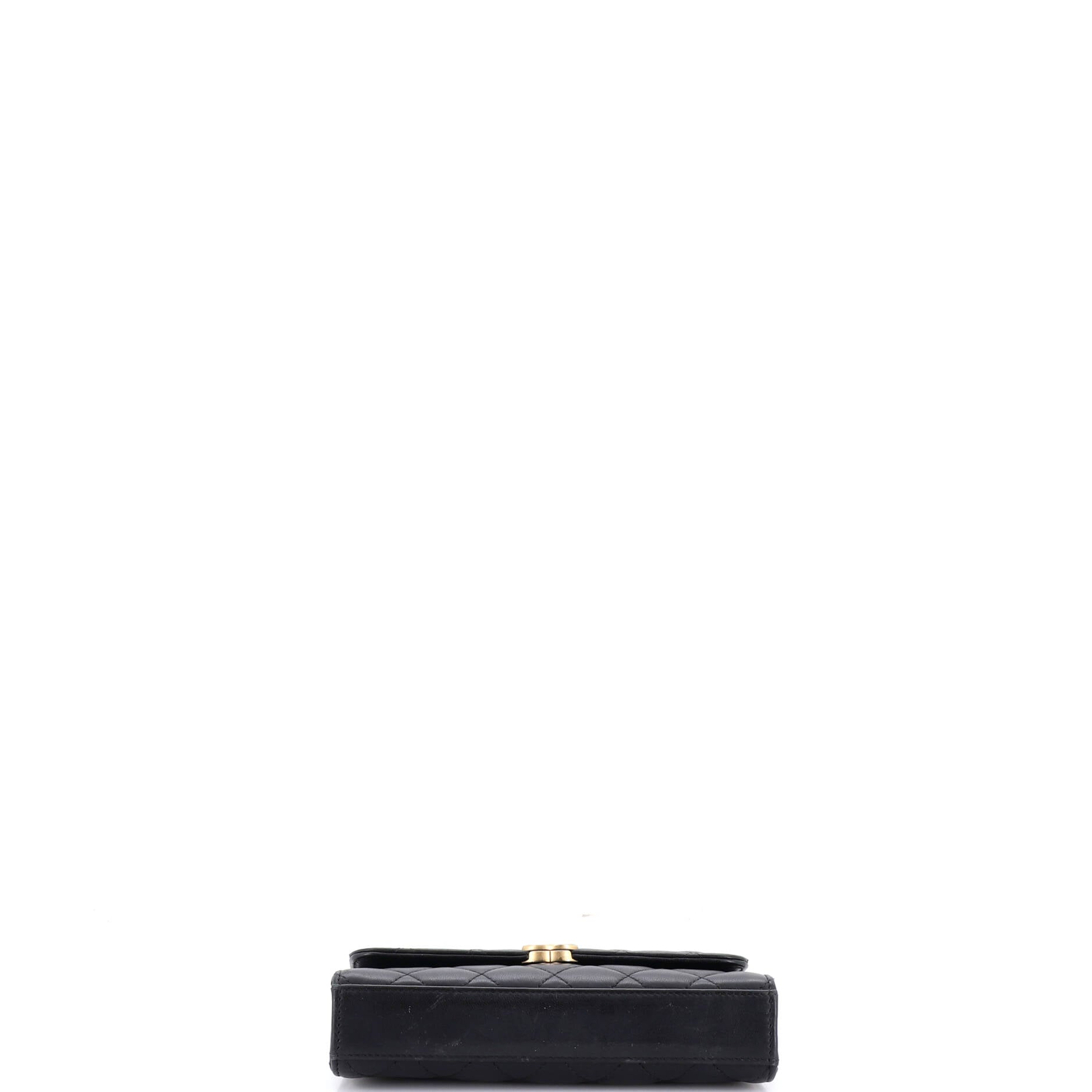Top Handle Phone Holder with Chain Quilted Lambskin with Enamel