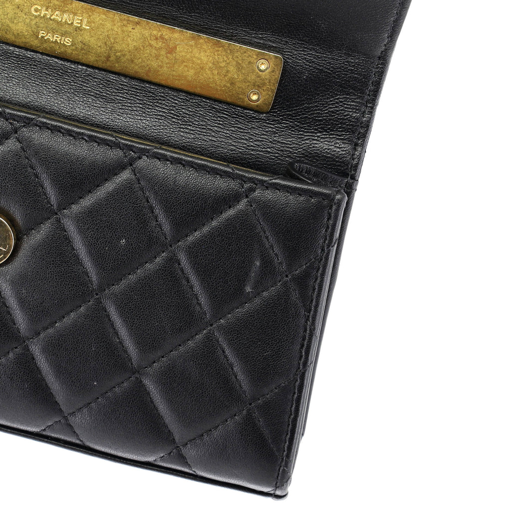 Top Handle Phone Holder with Chain Quilted Lambskin with Enamel