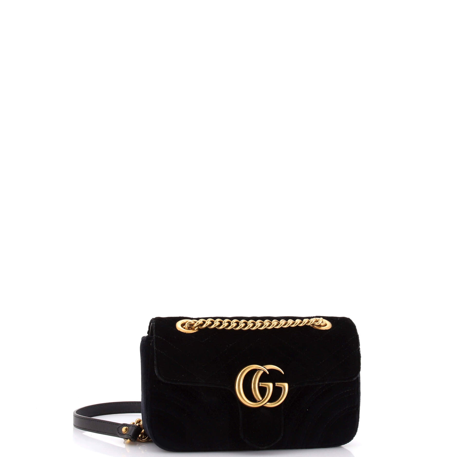 GG Marmont Flap Bag Matelasse Velvet Mini