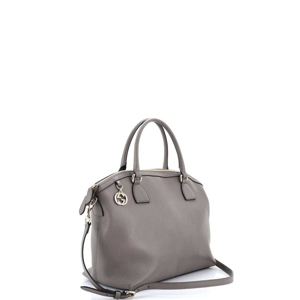 GG Charm Convertible Dome Satchel Leather Medium