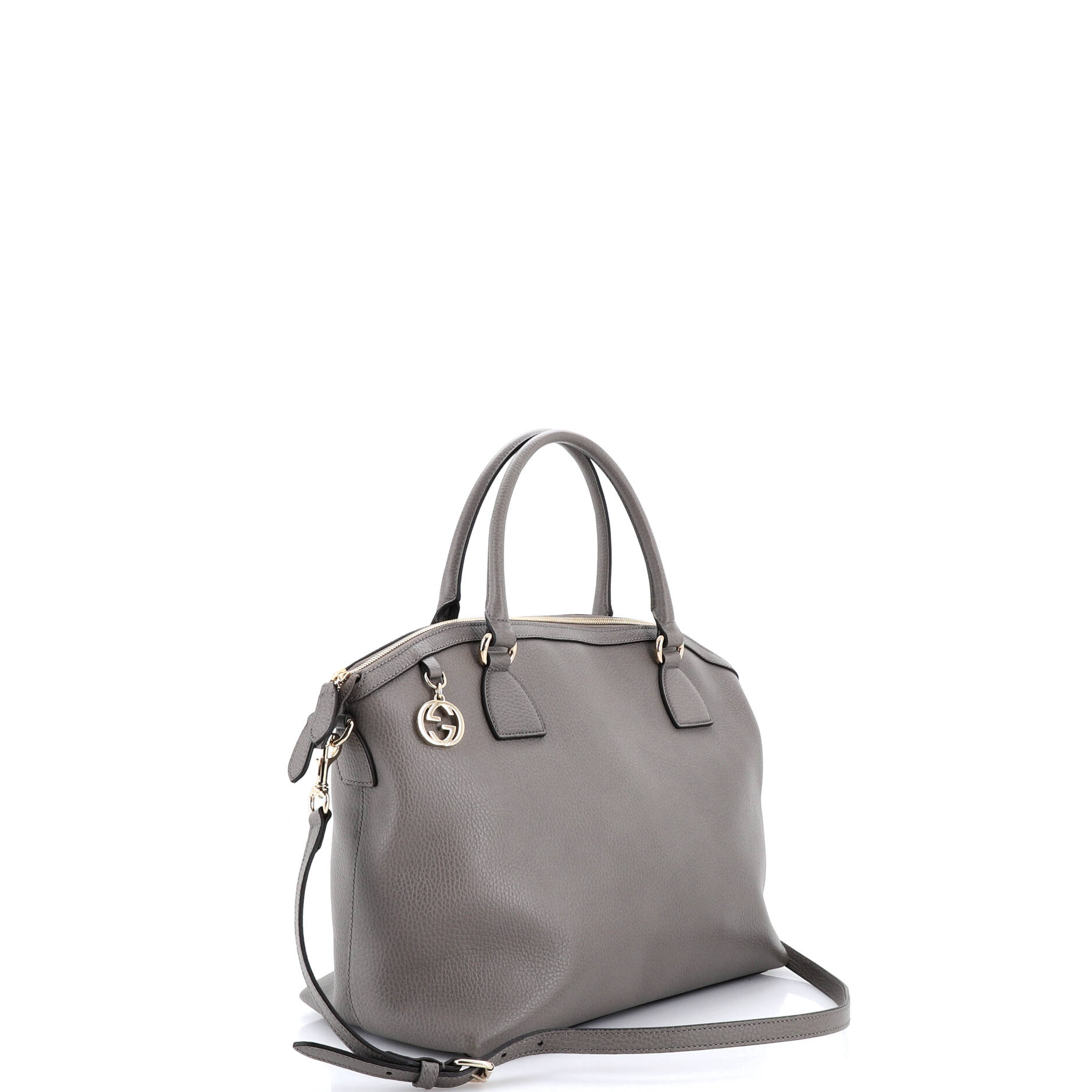 GG Charm Convertible Dome Satchel Leather Medium