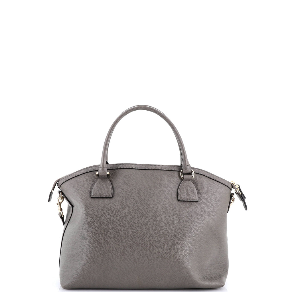 GG Charm Convertible Dome Satchel Leather Medium
