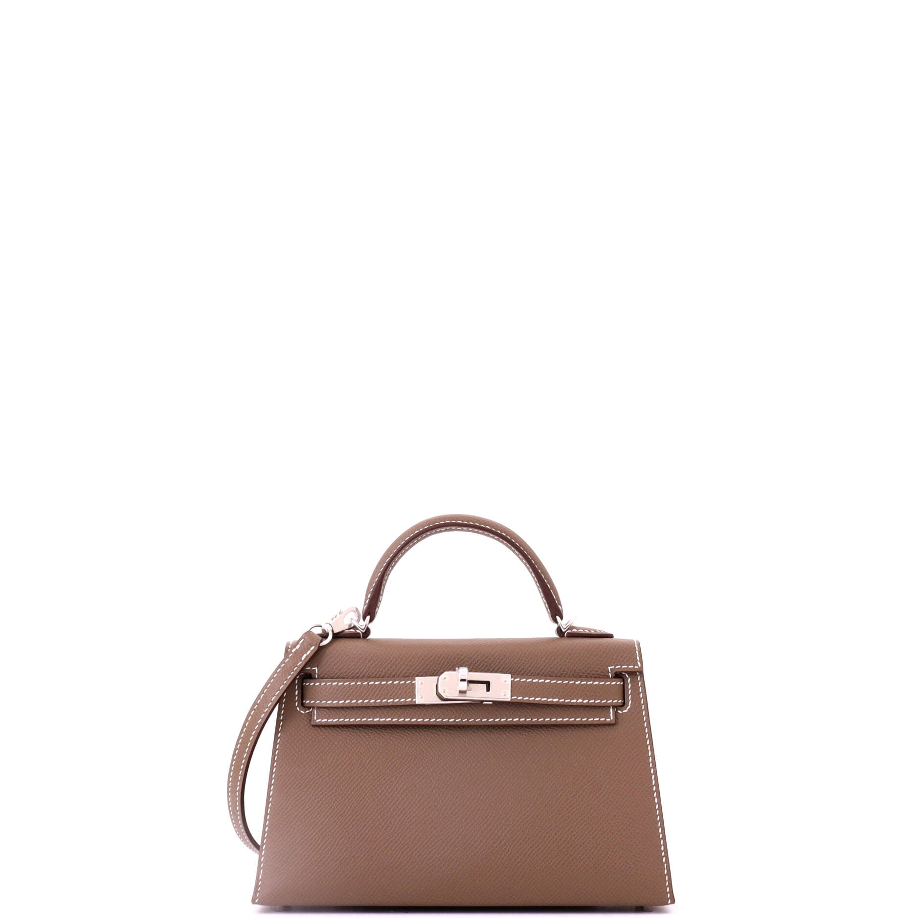 Kelly Mini II Bag Grey Epsom with Palladium Hardware 20