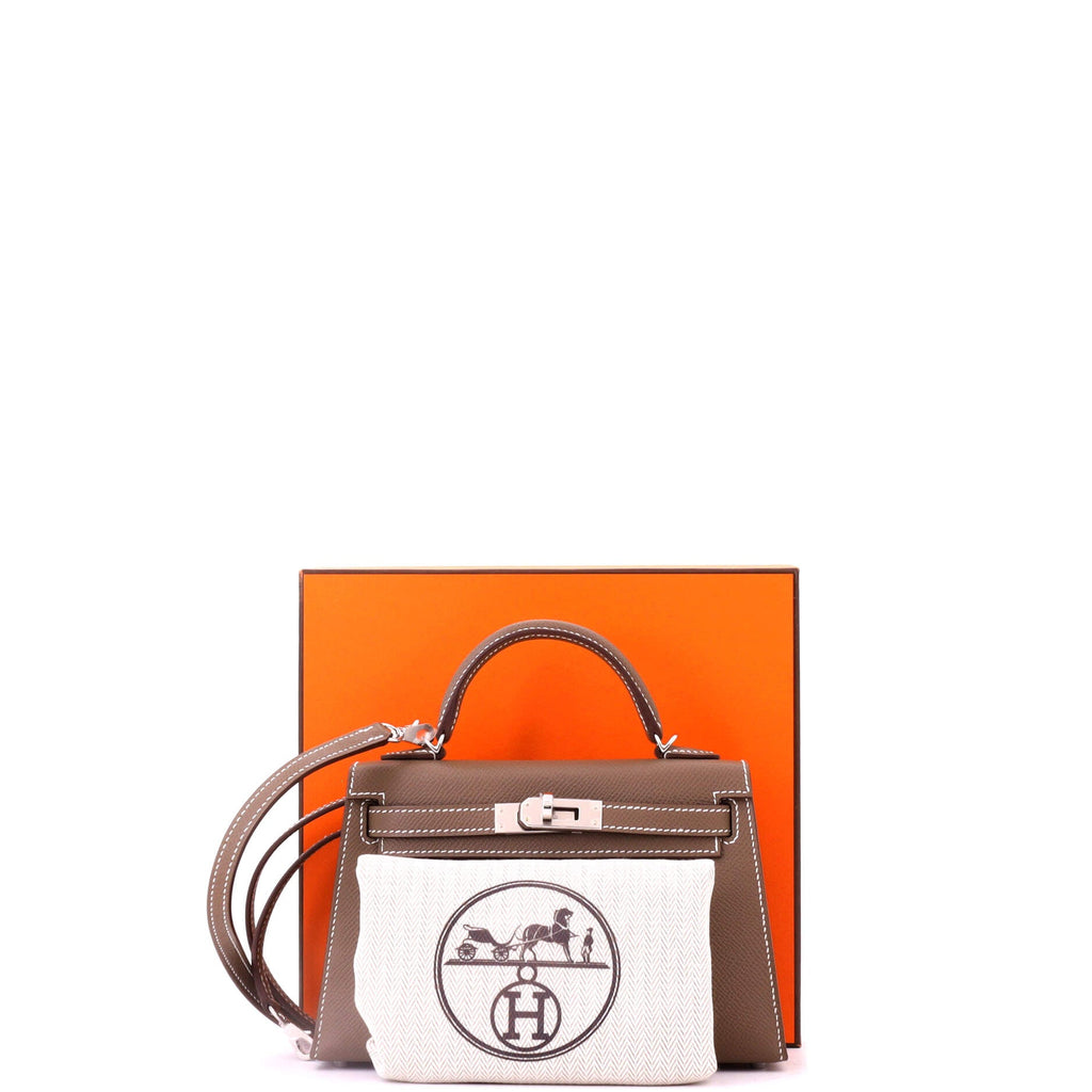 Kelly Mini II Bag Grey Epsom with Palladium Hardware 20