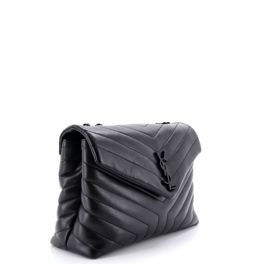 Loulou Shoulder Bag Matelasse Chevron Leather Large