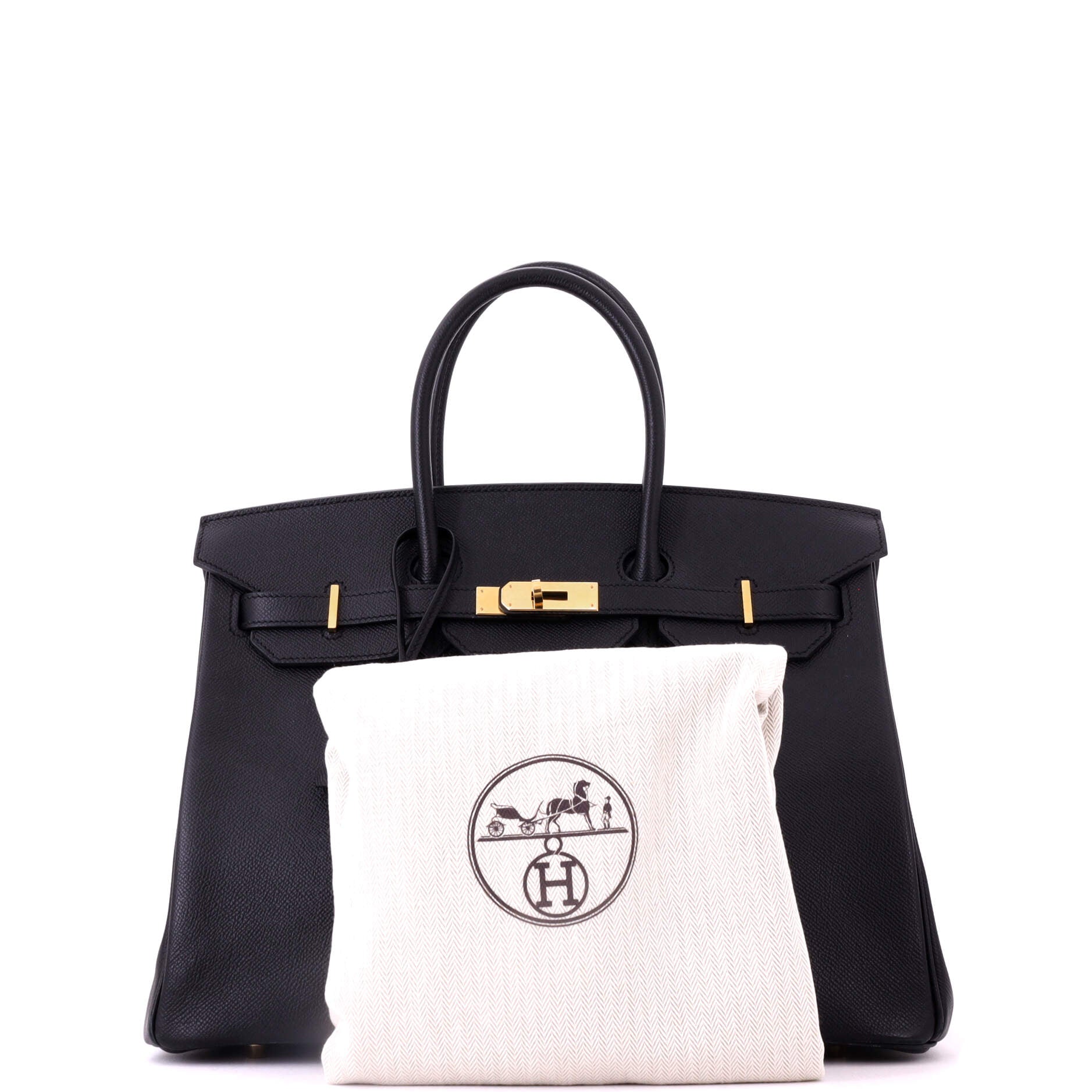 Birkin Handbag Noir Epsom with Gold Hardware 35