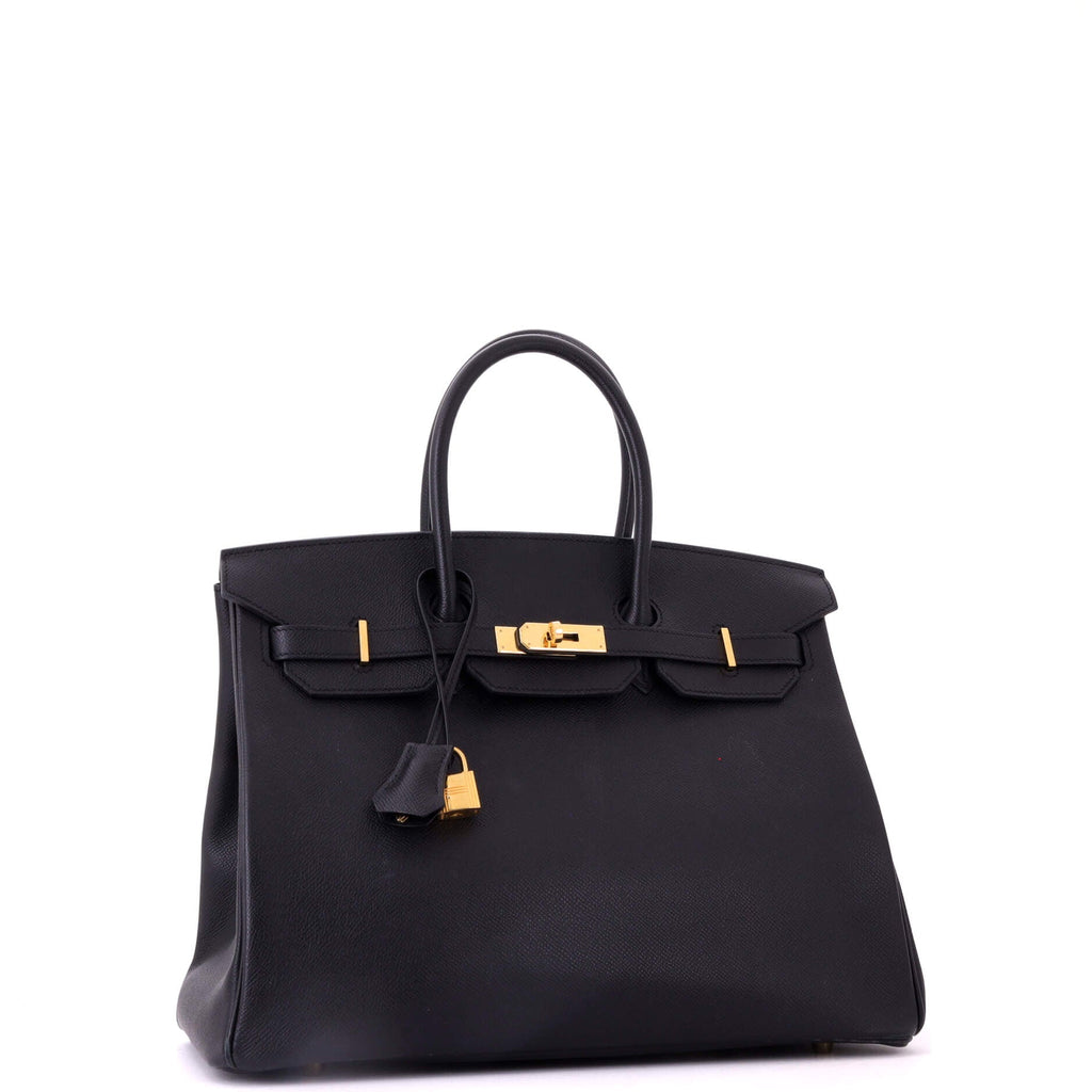 Birkin Handbag Noir Epsom with Gold Hardware 35