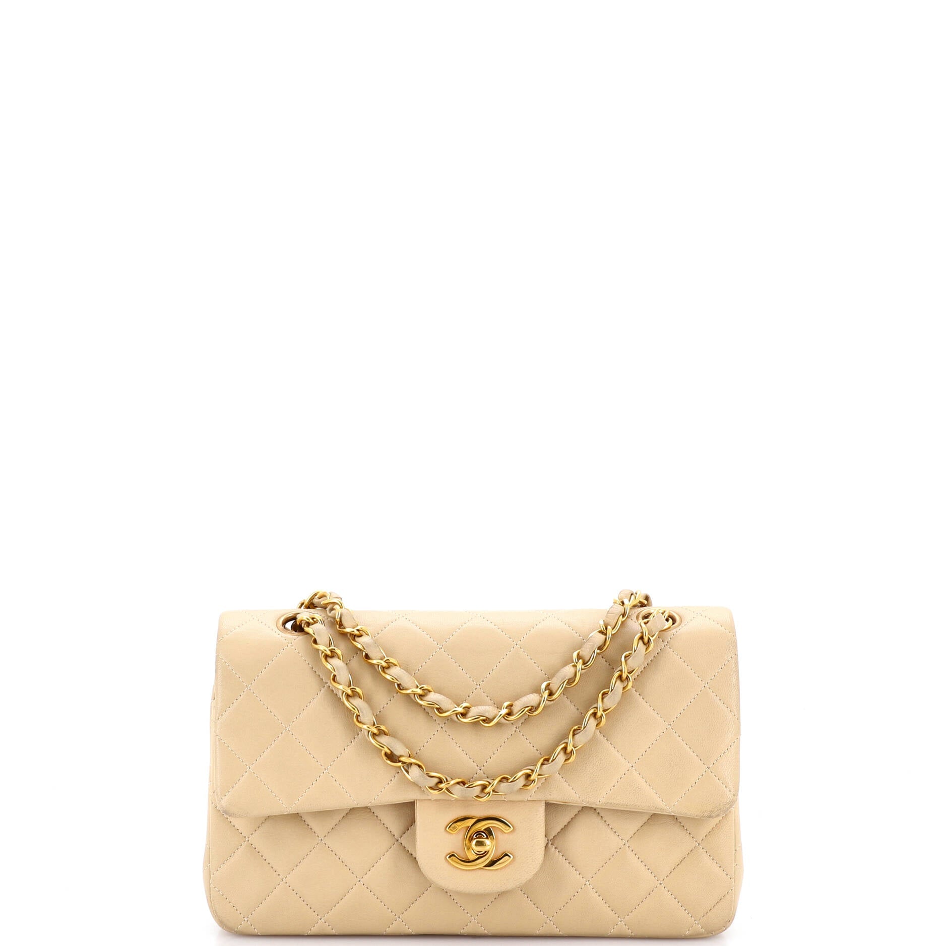 Vintage Classic Double Flap Bag Quilted Lambskin Small