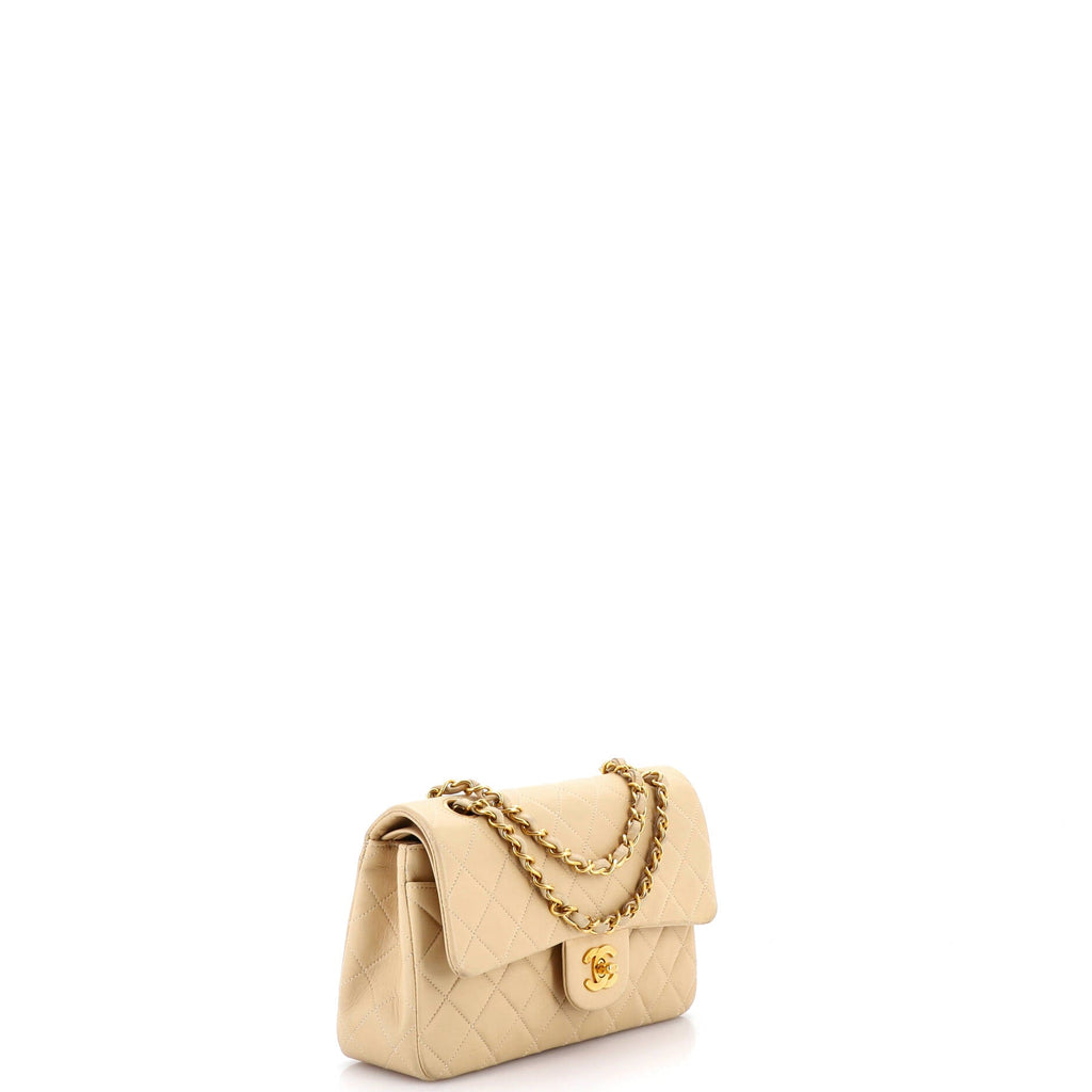 Vintage Classic Double Flap Bag Quilted Lambskin Small