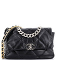19 Flap Bag Quilted Leather Large