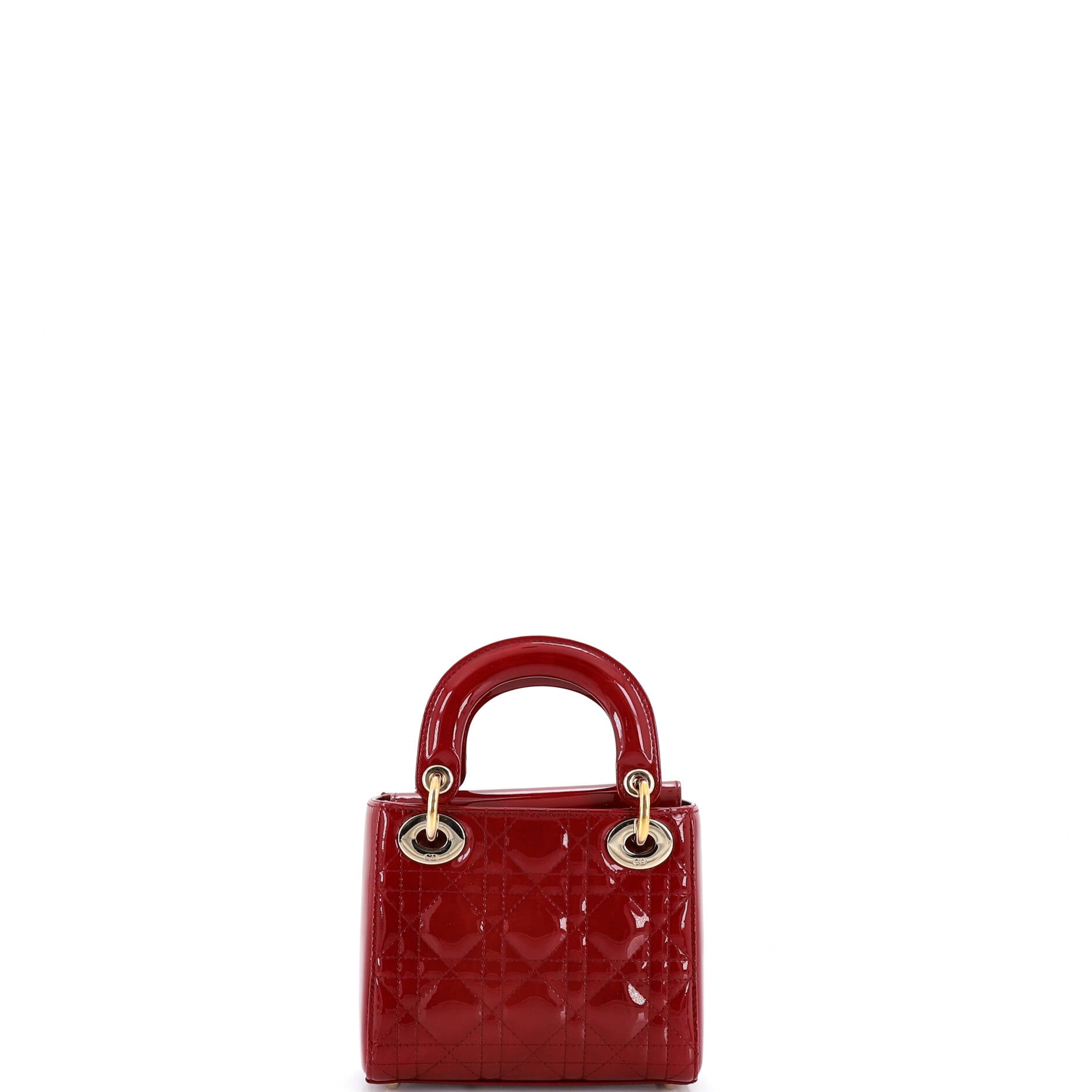 Lady Dior Chain Bag Cannage Quilt Patent Mini