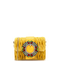 Crystal Buckle Chain Crossbody Bag Embellished Matelasse Velvet Small