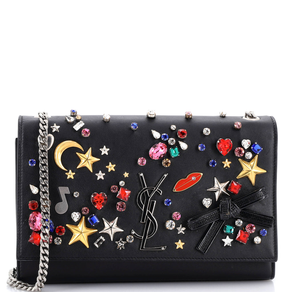 Classic Monogram Crossbody Bag Embellished Leather Medium