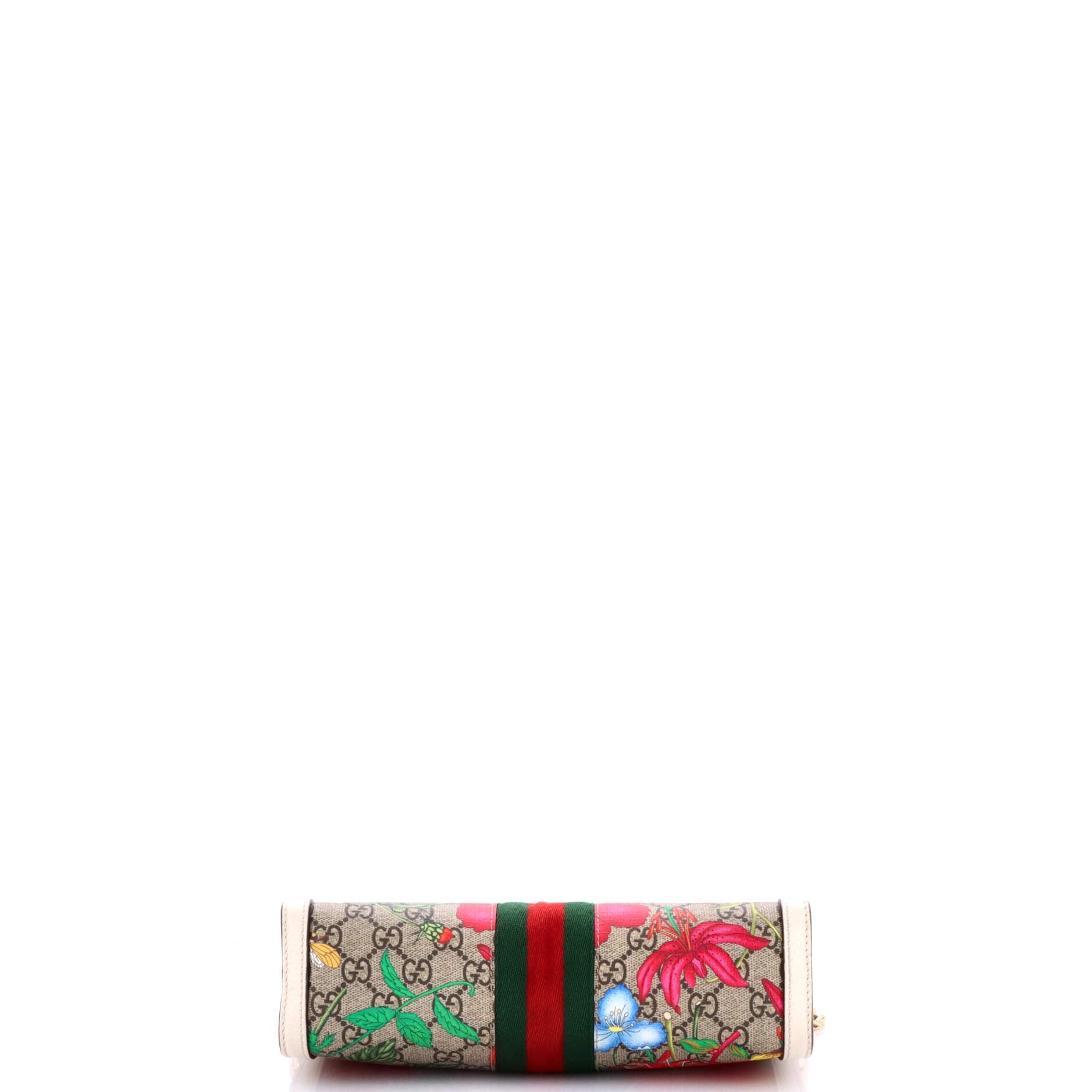 Ophidia Chain Shoulder Bag Flora GG Coated Canvas Small