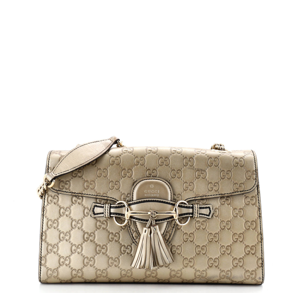Emily Chain Flap Bag Guccissima Leather Medium