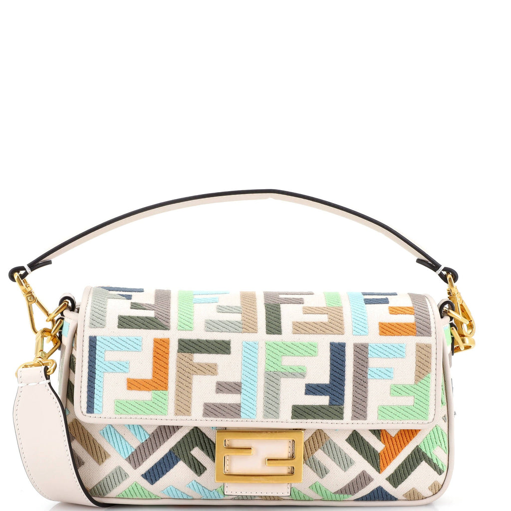 Baguette NM Bag Zucca Embroidered Canvas Medium