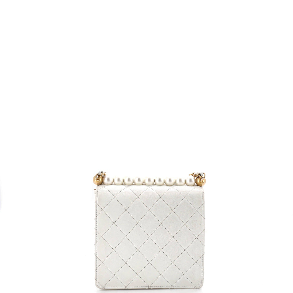 Chic Pearls Flap Bag Quilted Goatskin Mini