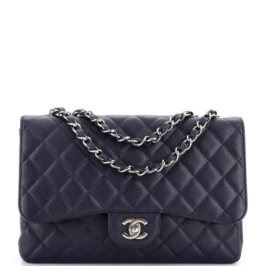Vintage Classic Single Flap Bag Quilted Caviar Jumbo