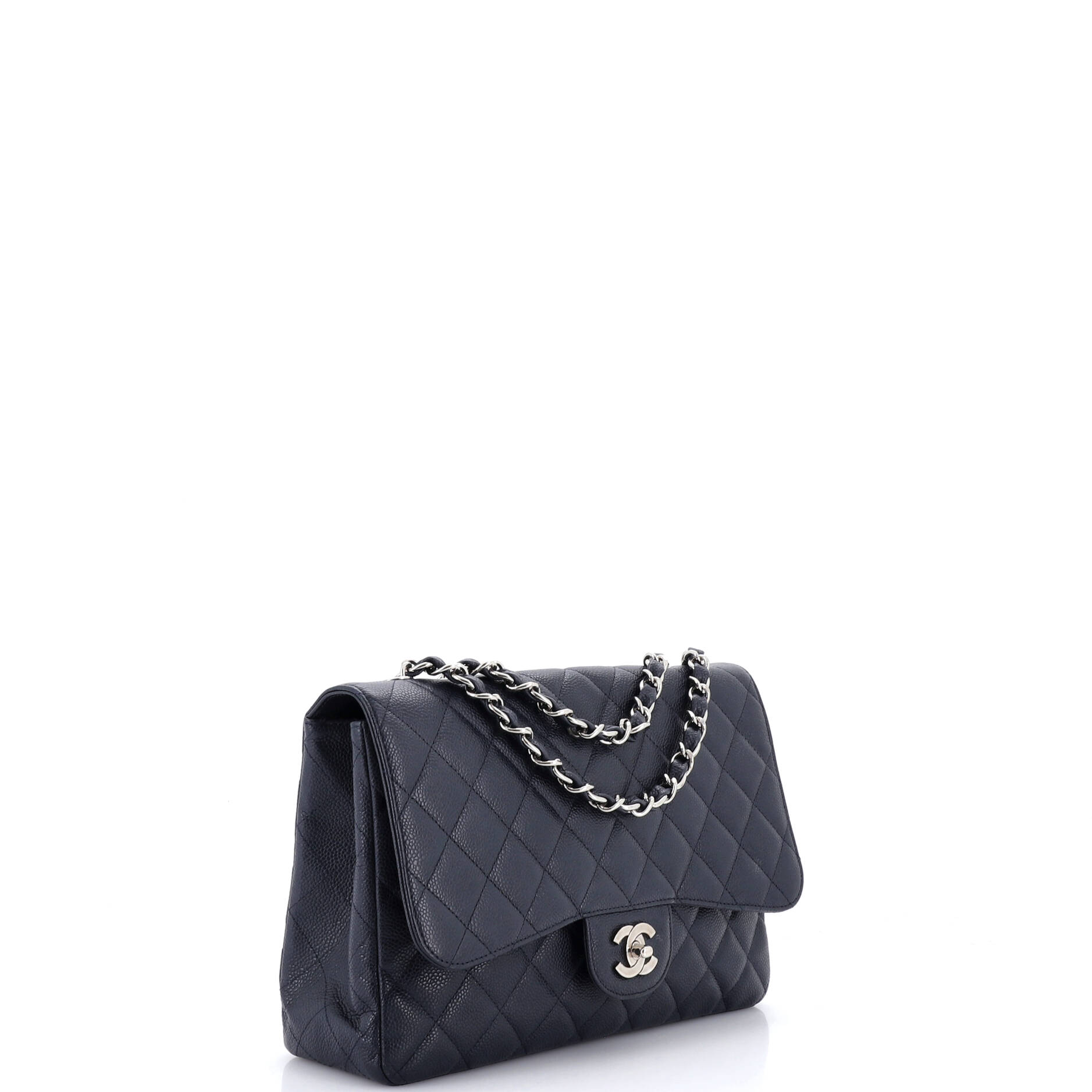 Vintage Classic Single Flap Bag Quilted Caviar Jumbo