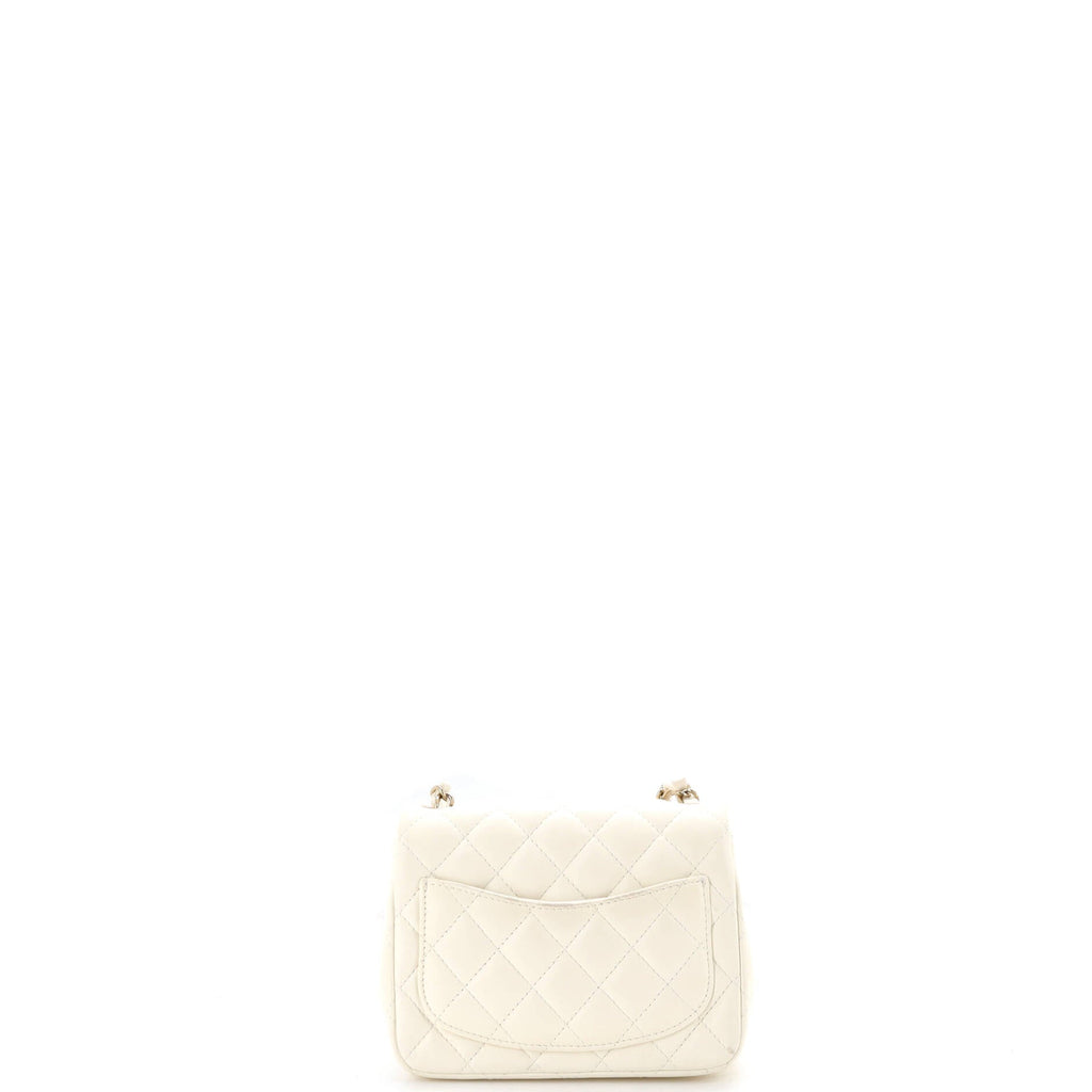 Square Classic Single Flap Bag Quilted Lambskin Mini