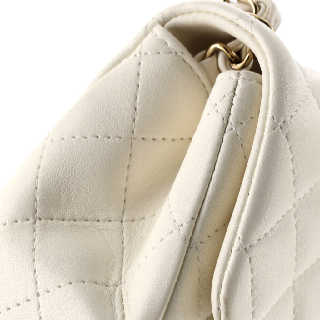 Square Classic Single Flap Bag Quilted Lambskin Mini
