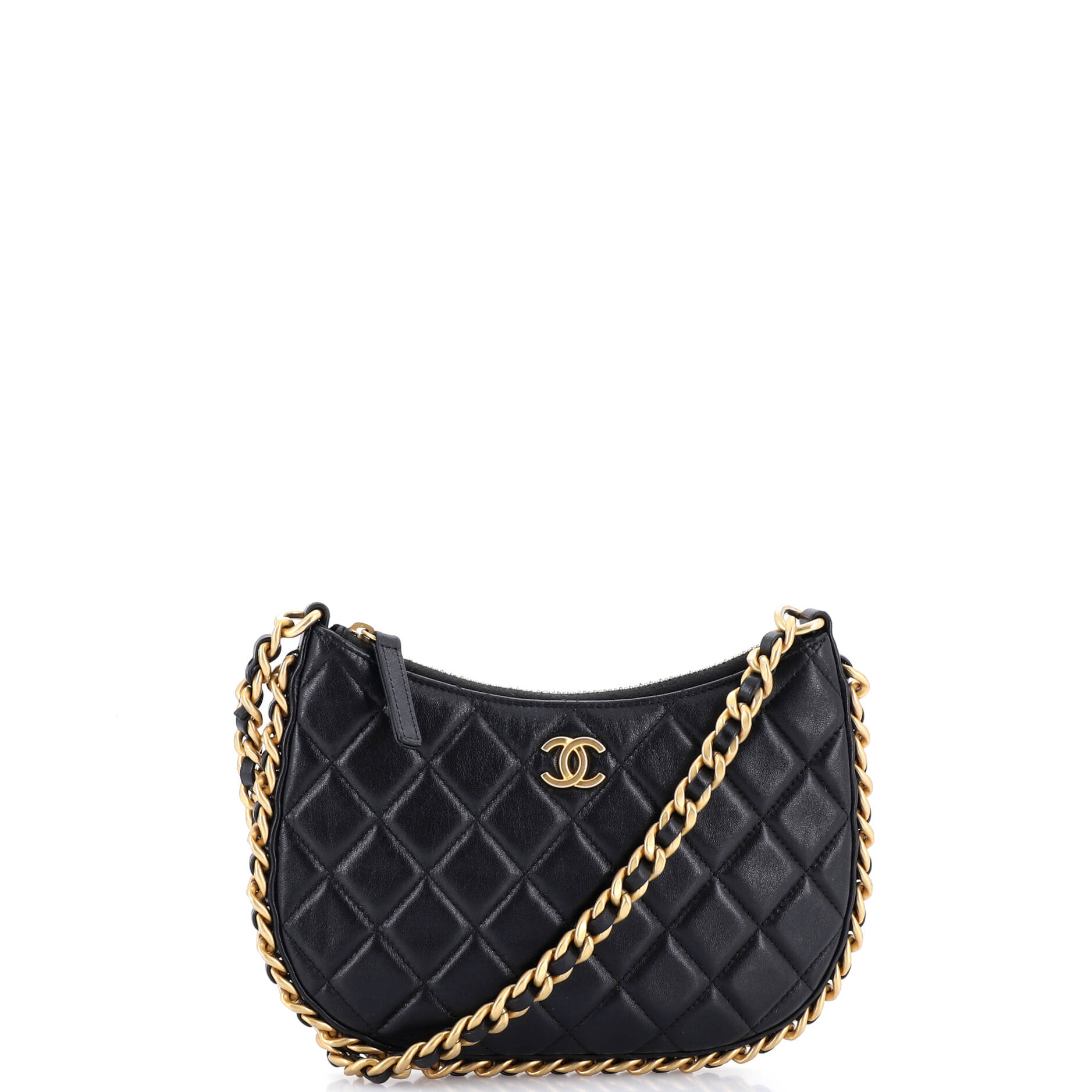 CC Chain Around Hobo Quilted Lambskin