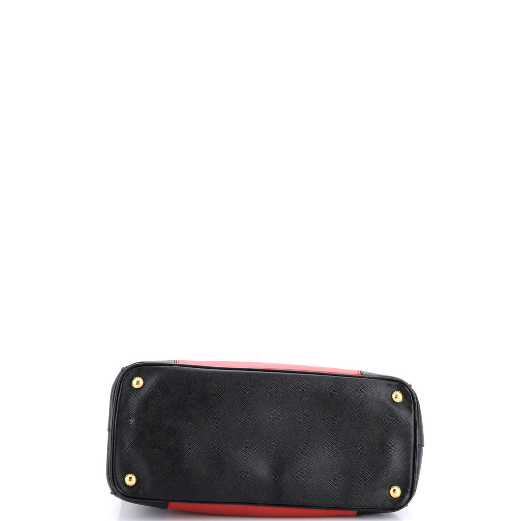 Bicolor Double Zip Lux Tote Saffiano Leather Medium