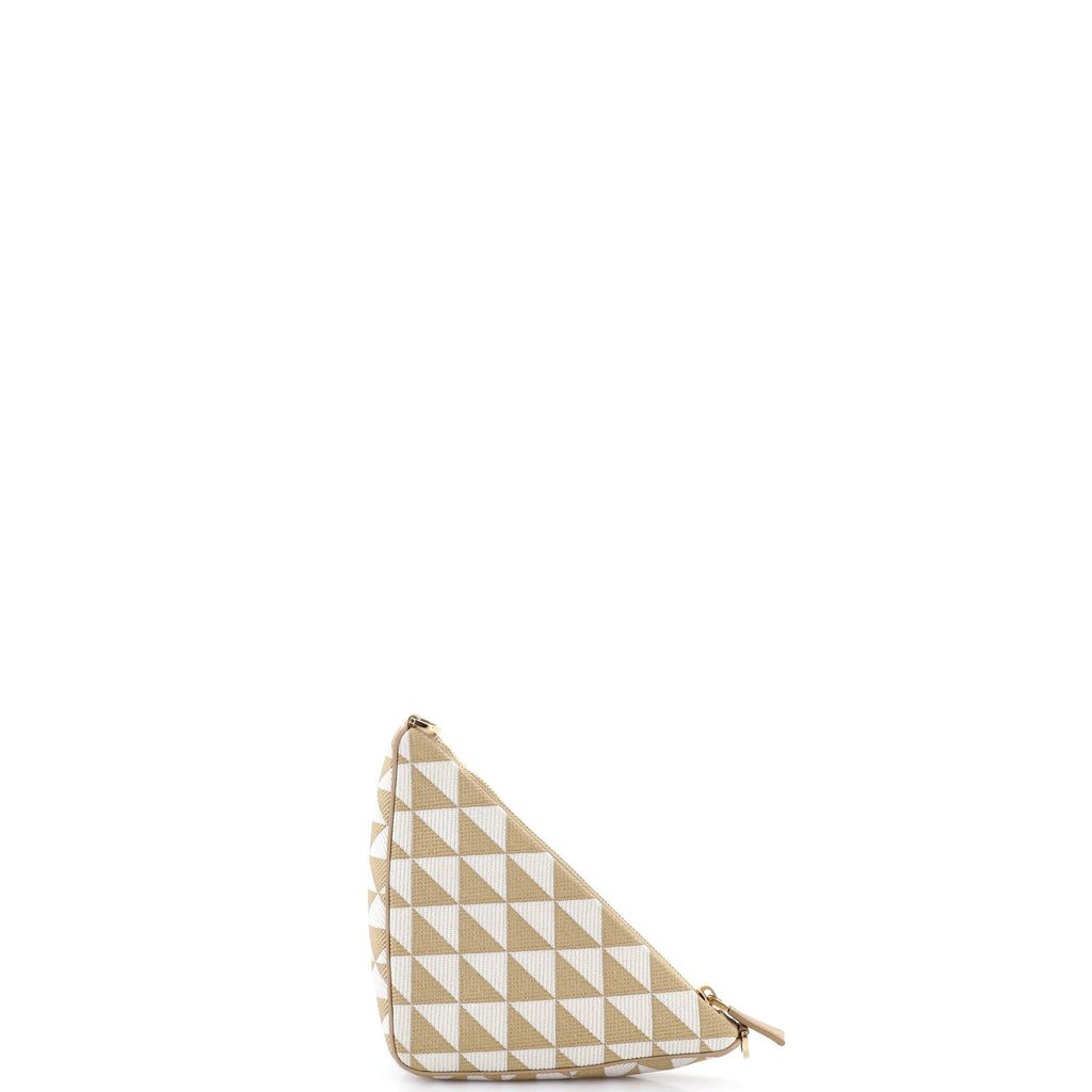 Symbole Triangle Bag Leather and Jacquard Mini